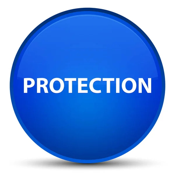 Zabezpieczenie specjalne niebieski okrągły przycisk — Zdjęcie stockowe