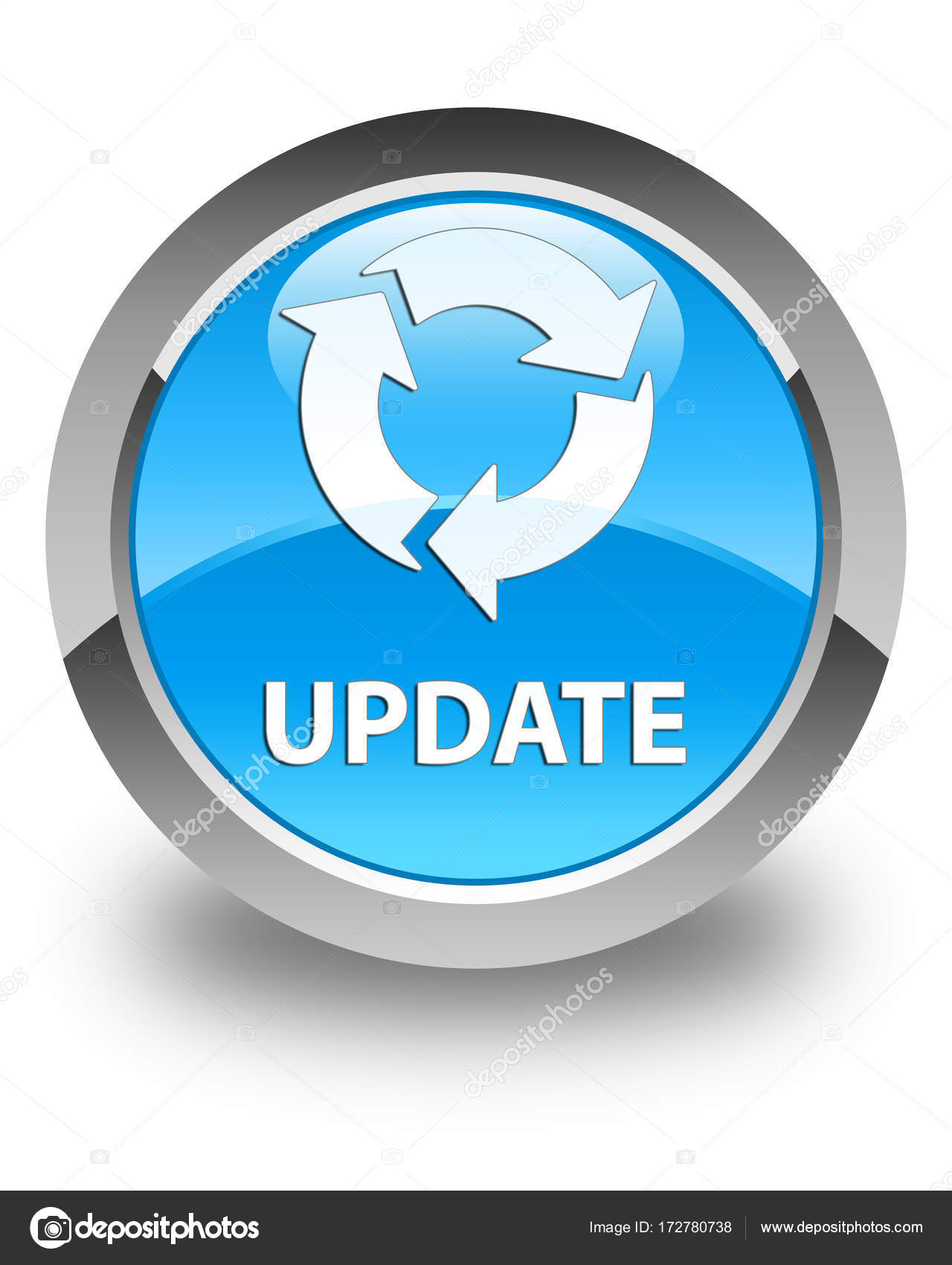 Update refresh icon glossy cyan blue round button Update refresh icon glossy cyan blue round button