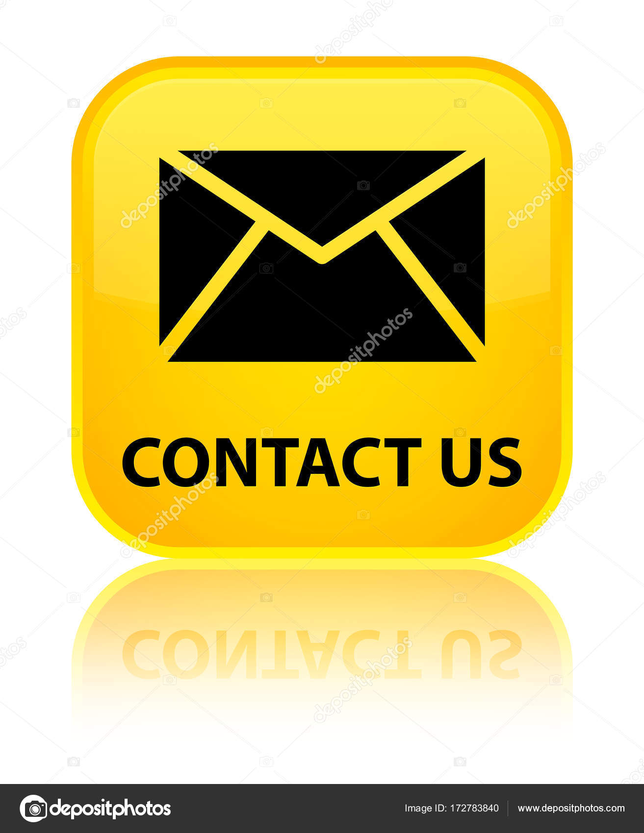 Contact us (email icon) special yellow square button Stock Photo by ©FR