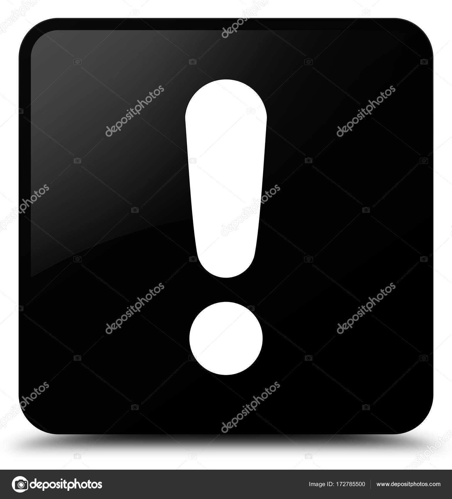 Черная квадратная кнопка с восклицательным знаком стоковое фото ©FR ...