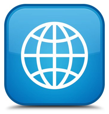 Dünya kutsal kişilerin resmi özel camgöbeği mavi kare düğme