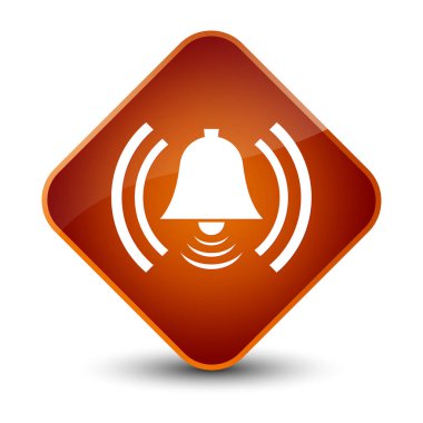 Alarm simgesi zarif kahverengi elmas düğmesi