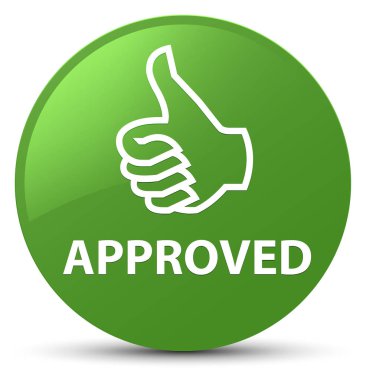 (Simge Yaşasın) yumuşak yeşil yuvarlak düğmesi onaylı