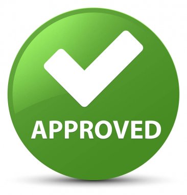 Onaylı (simge doğrulama) yumuşak yeşil yuvarlak düğmesi