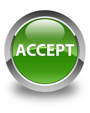 Parlak yumuşak yeşil yuvarlak düğme kabul