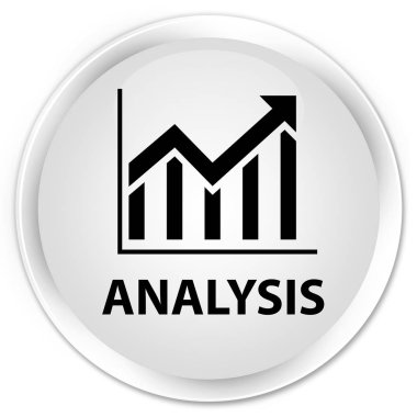 Analiz (istatistik simgesi) premium beyaz yuvarlak düğmesi