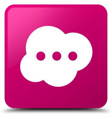 Beyin simgesi pembe kare düğme