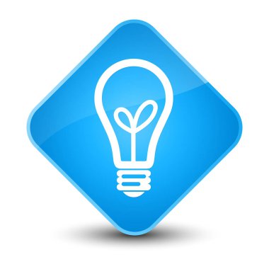 Ampul simgesi zarif camgöbeği mavi elmas düğmesini