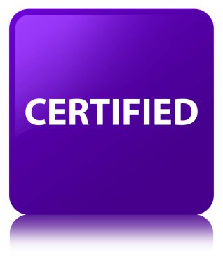 Sertifikalı mor kare düğme