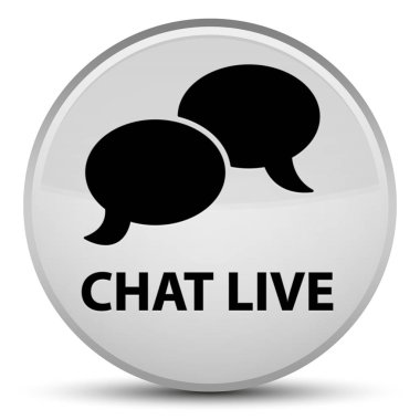 Sohbet canlı özel beyaz yuvarlak düğmesi