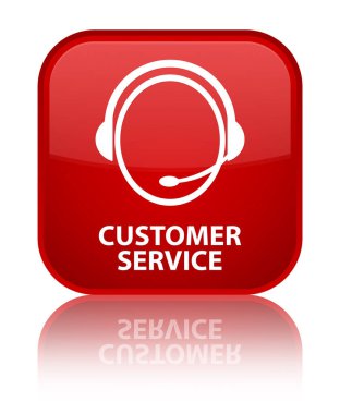 Müşteri hizmeti (müşteri bakım kutsal kişilerin resmi) özel kırmızı kare düğme