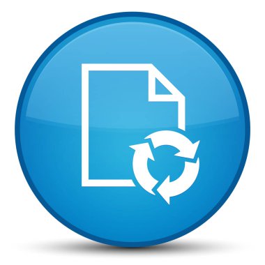 Belge işlem simgesini özel camgöbeği mavi yuvarlak düğmesi