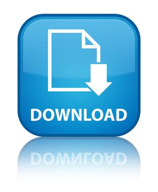 Download (Belge simgesi) özel camgöbeği mavi kare düğme