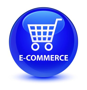 E-ticaret camsı mavi yuvarlak düğmesi