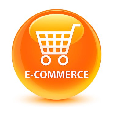 E-ticaret camsı turuncu yuvarlak düğmesine