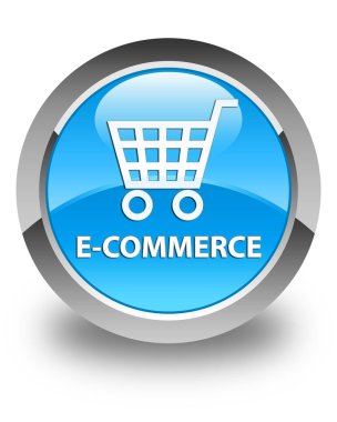 E-ticaret parlak mavi mavi yuvarlak düğme
