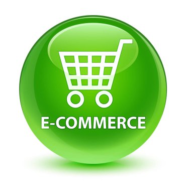 E-ticaret camsı yeşil yuvarlak düğmesi