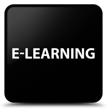 E-öğrenme siyah kare düğme