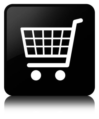 E-ticaret simge siyah kare düğme