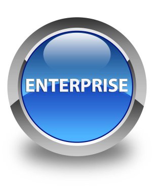 Kurumsal parlak mavi yuvarlak düğme