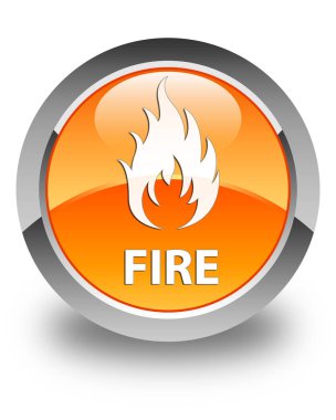 Yangın parlak turuncu yuvarlak düğme