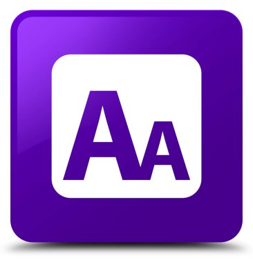 Yazı tipi boyutu kutusunu simge mor kare düğme