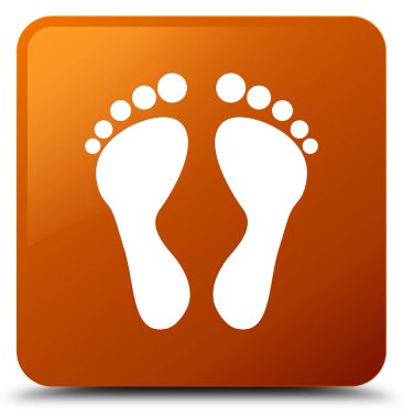 Ayak izi kutsal kişilerin resmi kahverengi kare düğme