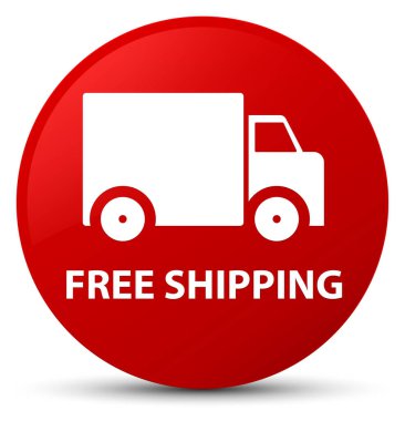 Ücretsiz nakliye kırmızı yuvarlak düğmesi