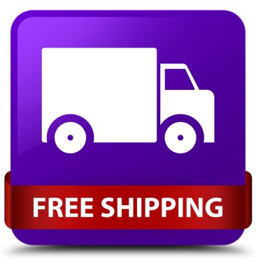 Mor kare düğme kırmızı kurdele orta ücretsiz kargo