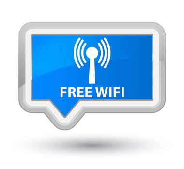 Ücretsiz wifi (wlan ağ) asal camgöbeği mavi bayrak düğmesini