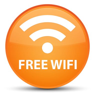 Ücretsiz Wi-Fi özel turuncu yuvarlak düğmesine