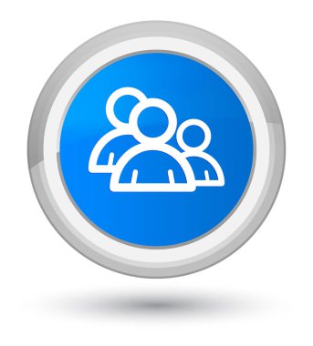 Grup simgesi Başbakan camgöbeği mavi yuvarlak düğmesi