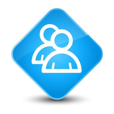 Grup simgesi zarif camgöbeği mavi elmas düğmesini