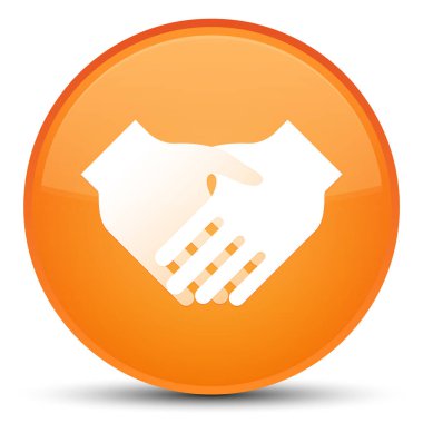 El sıkışma kutsal kişilerin resmi özel turuncu yuvarlak düğme