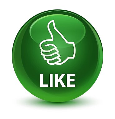 Düğme gibi cam gibi yumuşak yeşil yuvarlak