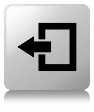 Oturum kapatma simgesi Beyaz kare düğme