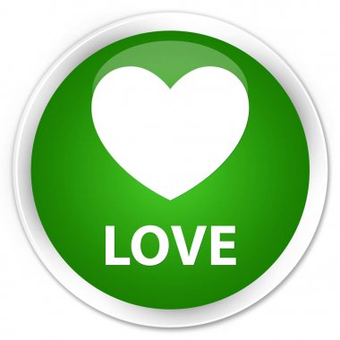 Aşk premium yeşil yuvarlak düğmesi