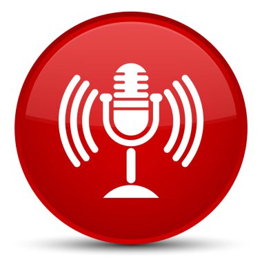 Mikrofon simgesi özel kırmızı yuvarlak düğmesi