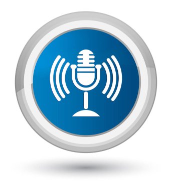 Mikrofon kutsal kişilerin resmi ana mavi yuvarlak düğme