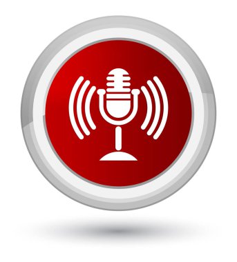 Mikrofon simge ilk kırmızı yuvarlak düğmeye