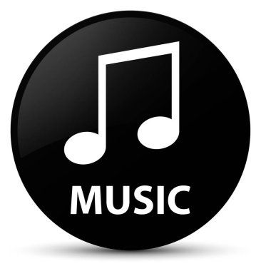 Müzik (tune simgesi) siyah yuvarlak düğmesi