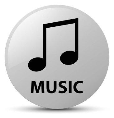 Müzik (tune simgesi) beyaz yuvarlak düğmesi