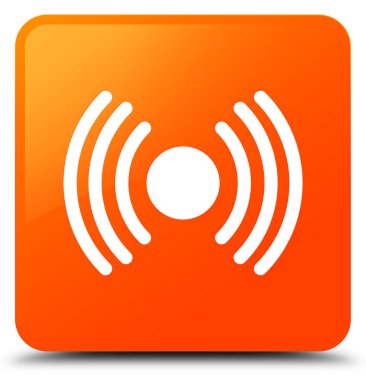 Ağ sinyal simgesi turuncu kare düğme