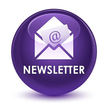 Bülten camsı mor yuvarlak düğmesi