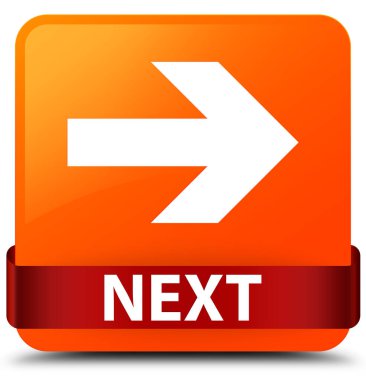 Sonraki turuncu kare düğme kırmızı kurdele orta