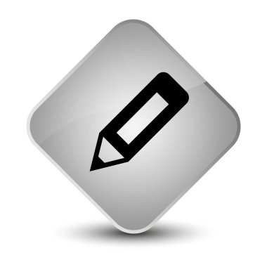 Kalem simgesi zarif beyaz elmas düğmesini