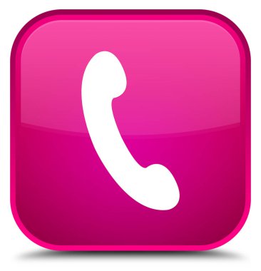 Telefon simgesini özel pembe kare düğme