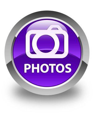 Fotoğraflar (kamera simgesi) parlak mor yuvarlak düğmesi