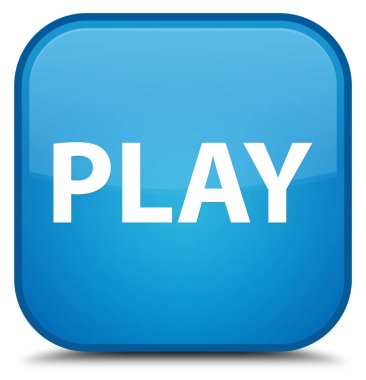 Oyun özel camgöbeği mavi kare düğme