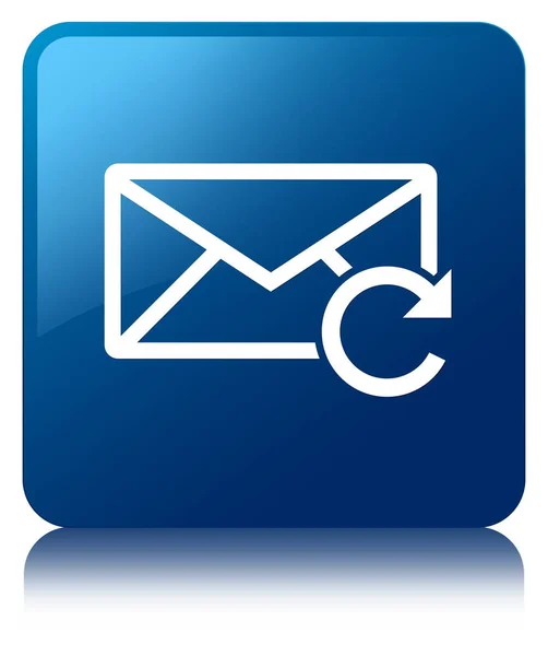 E-mailové ikony modré čtvercové tlačítko Aktualizovat — Stock fotografie